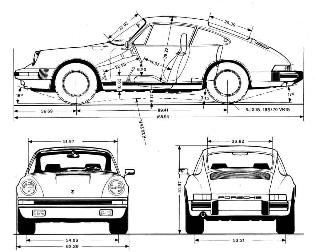 Porsche 911 Schematic Drawing